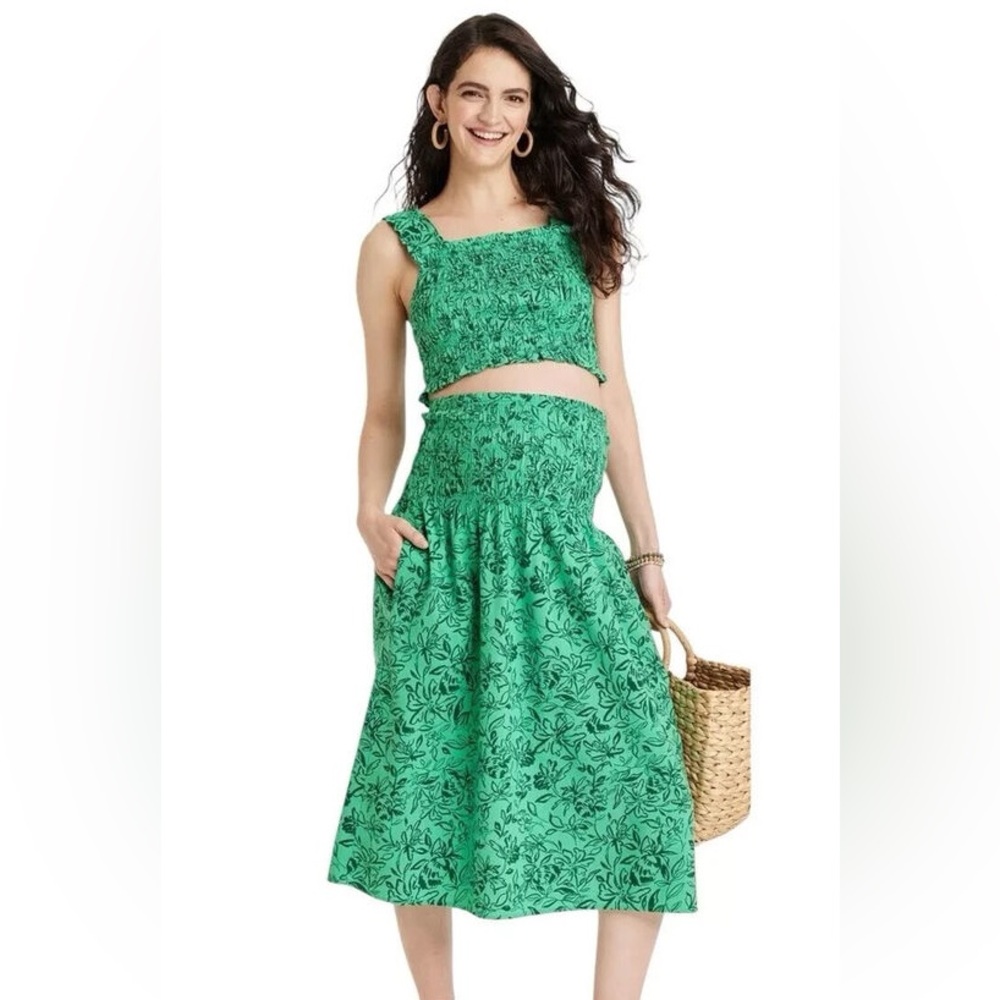 Isabel Maternity by Ingrid & Isabel Blue-Green Black Cocktail Skirt Set
